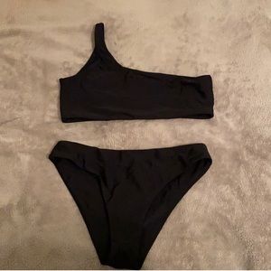 Shein Black One Should Bikini Set